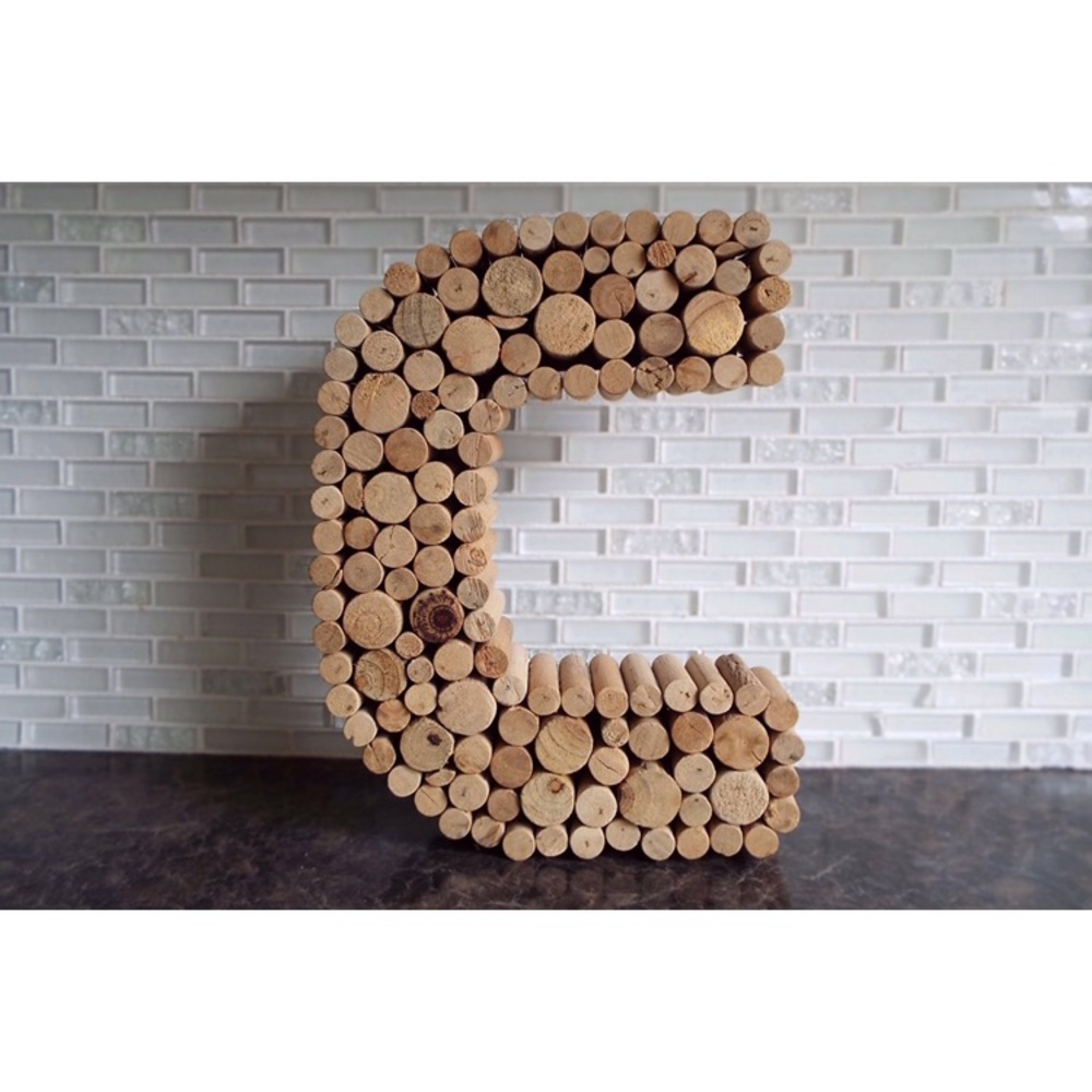 Wood Alphabet Letter C Hanging Wall Decor